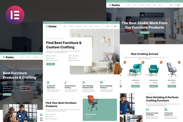 Funira - Custom Craft Furniture Elementor Template Kit