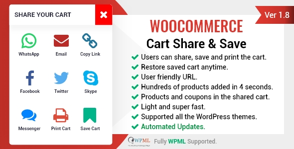 WooCommerce Cart Share and Save