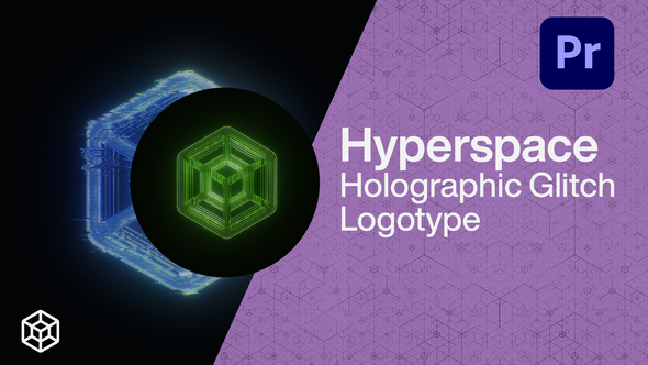 Hyperspace - Holographic Glitch Logo