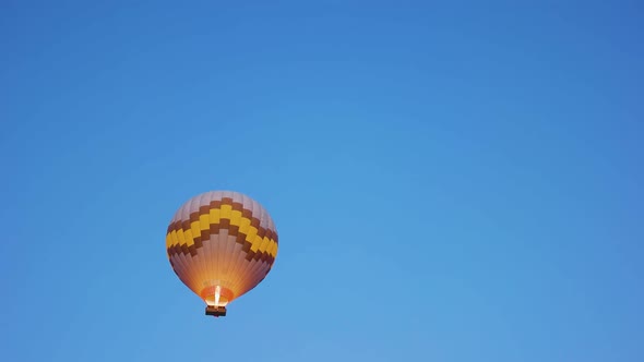 Hot Air Balloon with Blue Sky Background