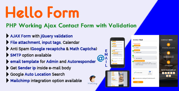 Hello Form - Formularz kontaktowy Ajax działający w PHP z funkcją sprawdzania poprawności