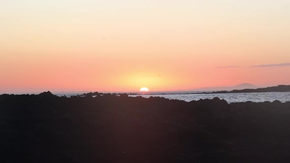 The sun rising above the ocean in Victoria Australia.