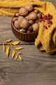 Nuts on solid wood table - PhotoDune Item for Sale