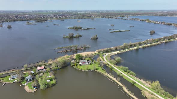 Typical Dutch Nature Lake Scenery at a Sunny Day