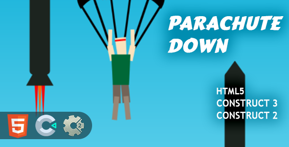 Parachute Down HTML5 Construct 2/3 Game