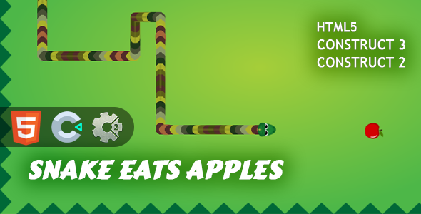 Snake Eats Apples HTML5 Construct 2/3 Game