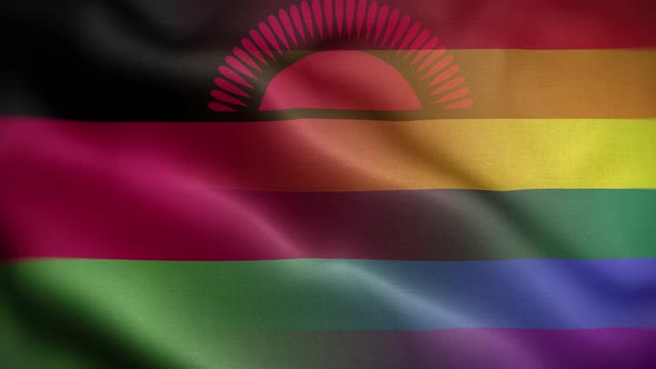 LGBT Malawi Flag Loop Background 4K