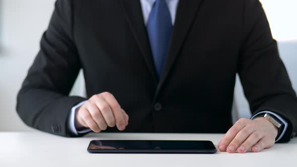 Businessman Working with Tablet Pc