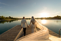 Wedding couple on wooden boardwalk - PhotoDune Item for Sale