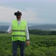 Farm Specialist Engineer Using Technology VR Monitoring Harvest Working for Agriculture Productivity - VideoHive Item for Sale