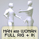Low Poly Man And Woman. Rig + IK - 3DOcean Item for Sale