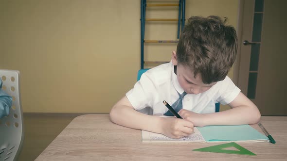 Travelling Pupils Little Boys Do Their Homework 1