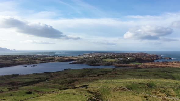 Aerial of Rossbeg Between Ardara and Portnoo in County Donegal, Ireland