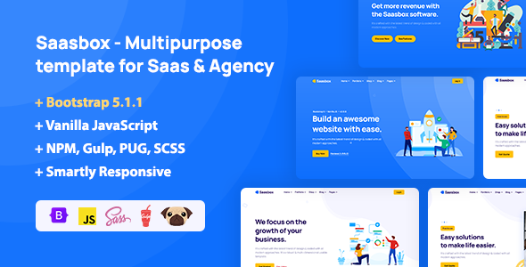 Saasbox - Multipurpose HTML Template for Saas & Agency / Themeforest, Site templates, Technology