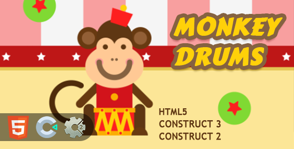 Monkey Drums HTML5 Construct 2/3