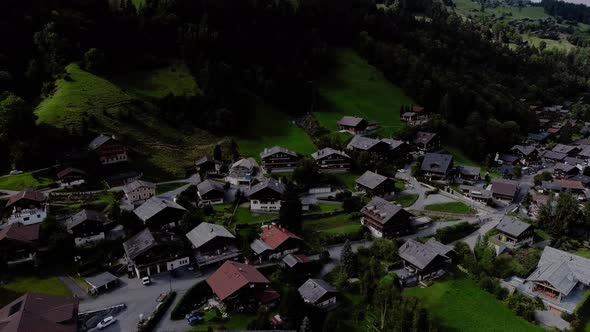 Flight above the houses