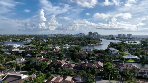 Aerial view over Fort Lauderdale Florida