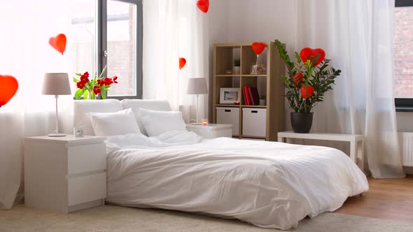 Cozy Bedroom Decorated for Valentines Day