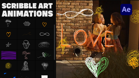 Scribble Art Animations | After Effects / Videohive, After effects project files, Elements, Overlay, Abstract