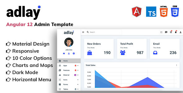 Adlay - Angular 12+ Material Admin Template