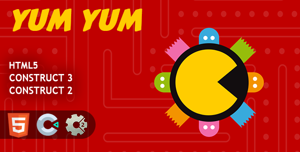 Pacman Yum Yum HTML5 Construct 2/3 Game
