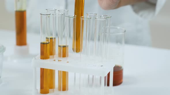 Tests being machine oil carried out in a laboratory