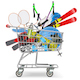 Vector Shopping Cart with Sport Goods - GraphicRiver Item for Sale
