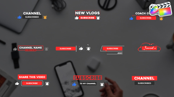 Youtube Subscribe Buttons | FCPX alt