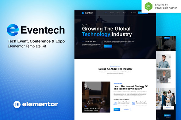 Eventech – Tech Event Conference & Expo Elementor Template Kit