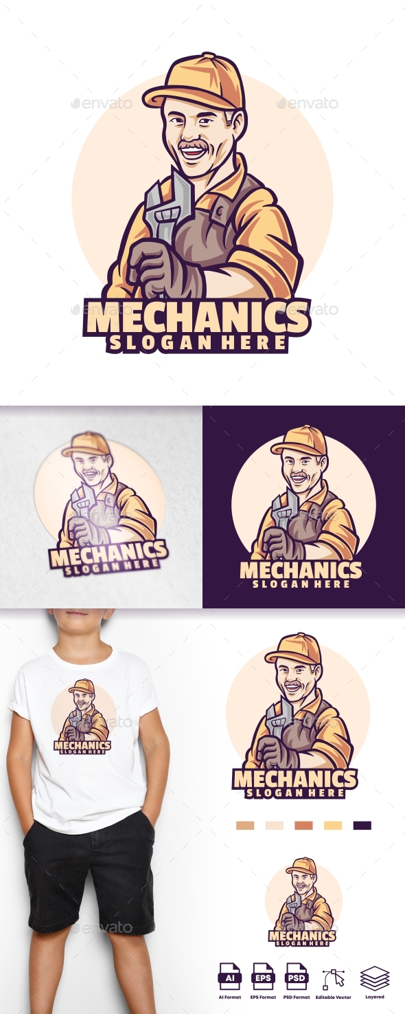 Mechanics logo template