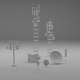 communication antennas set - 3DOcean Item for Sale