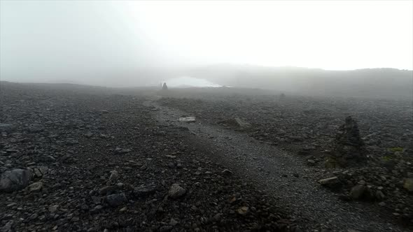 Foggy Route on a Dangerous Mountain