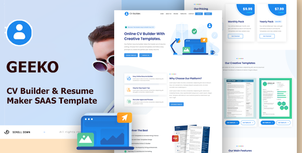 Geeko - CV Builder & Resume Maker Bootstrap Template