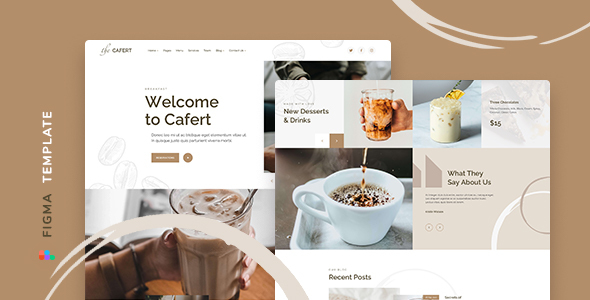 Cafert – Cafe Template for Figma