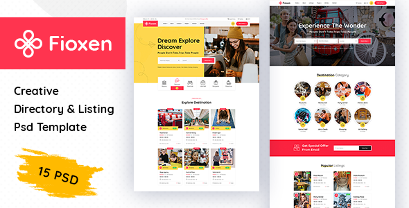 Fioxen - Directory & Listings PSD Template