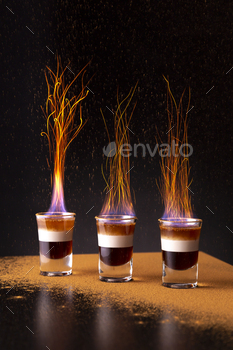 ar counter, with sprinkling of cinnamon powder causing sparkes