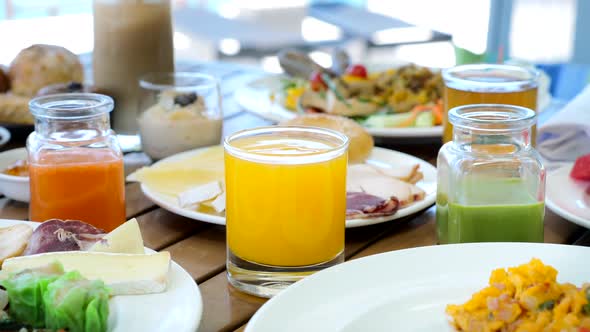 Breakfast at Hotel or Resort Restaurant Concept