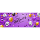 Scary Balloons with Spiders and Bats on Purple Halloween Banner - GraphicRiver Item for Sale