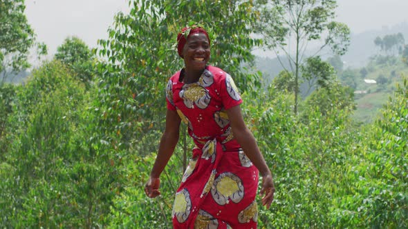 African woman dancing