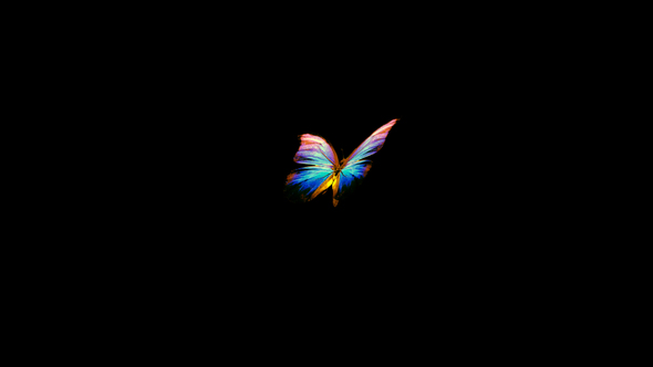 Rainbow Butterfly - Flying Loop - Alpha Channel alt