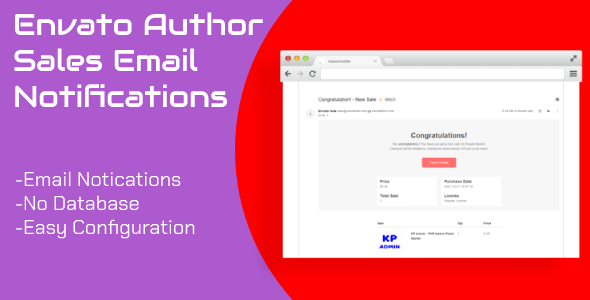 Envato Author Sales Email Notifications