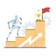 Robot Machine Leader Climbing Career Ladder - GraphicRiver Item for Sale