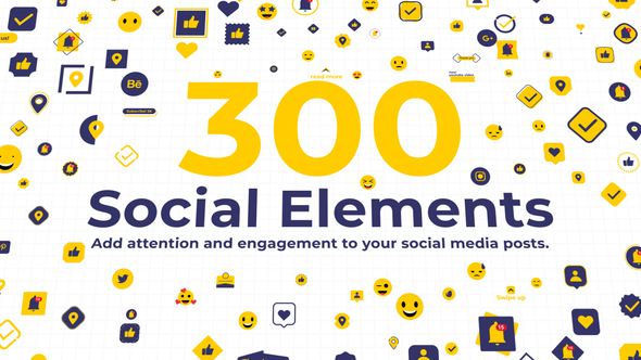 300 Social Elements | After Effects