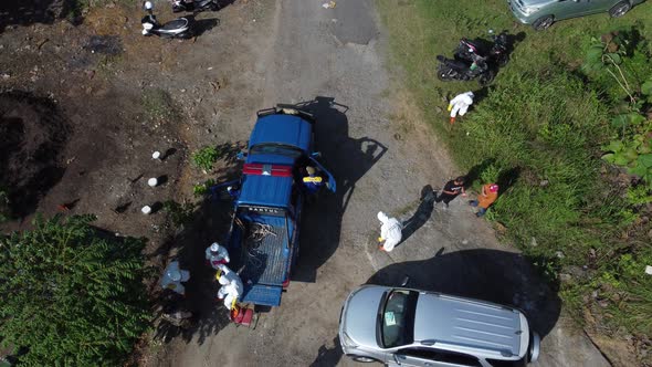 a group of officers or volunteers after doing the task