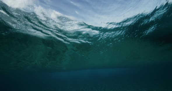 Viewing the barrel of a wave from under the surface