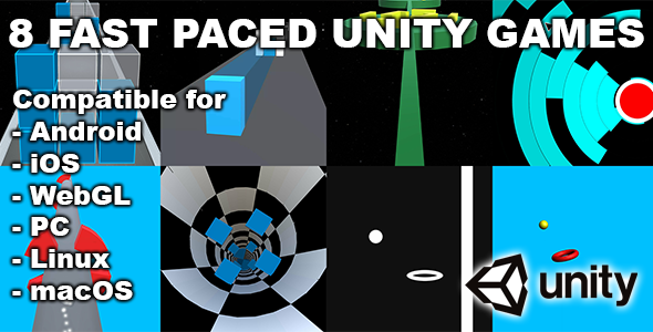 8 Fast Paced Unity Games Bundle