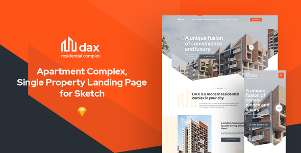 DAX - Apartment Complex Landing Page for Sketch