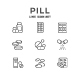 Set Line Icons of Pill or Tablet - GraphicRiver Item for Sale