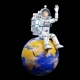 Astronaut in Spacesuit Sits on the Planet Earth - GraphicRiver Item for Sale