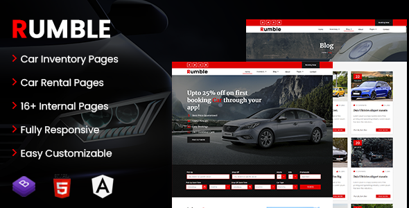 Rumble - Car Rental Booking Angular Template